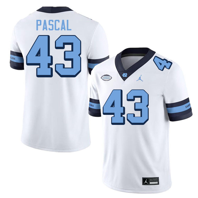 #43 Lantz Pascal North Carolina Tar Heels College Football Jersey Stitched-Retro White